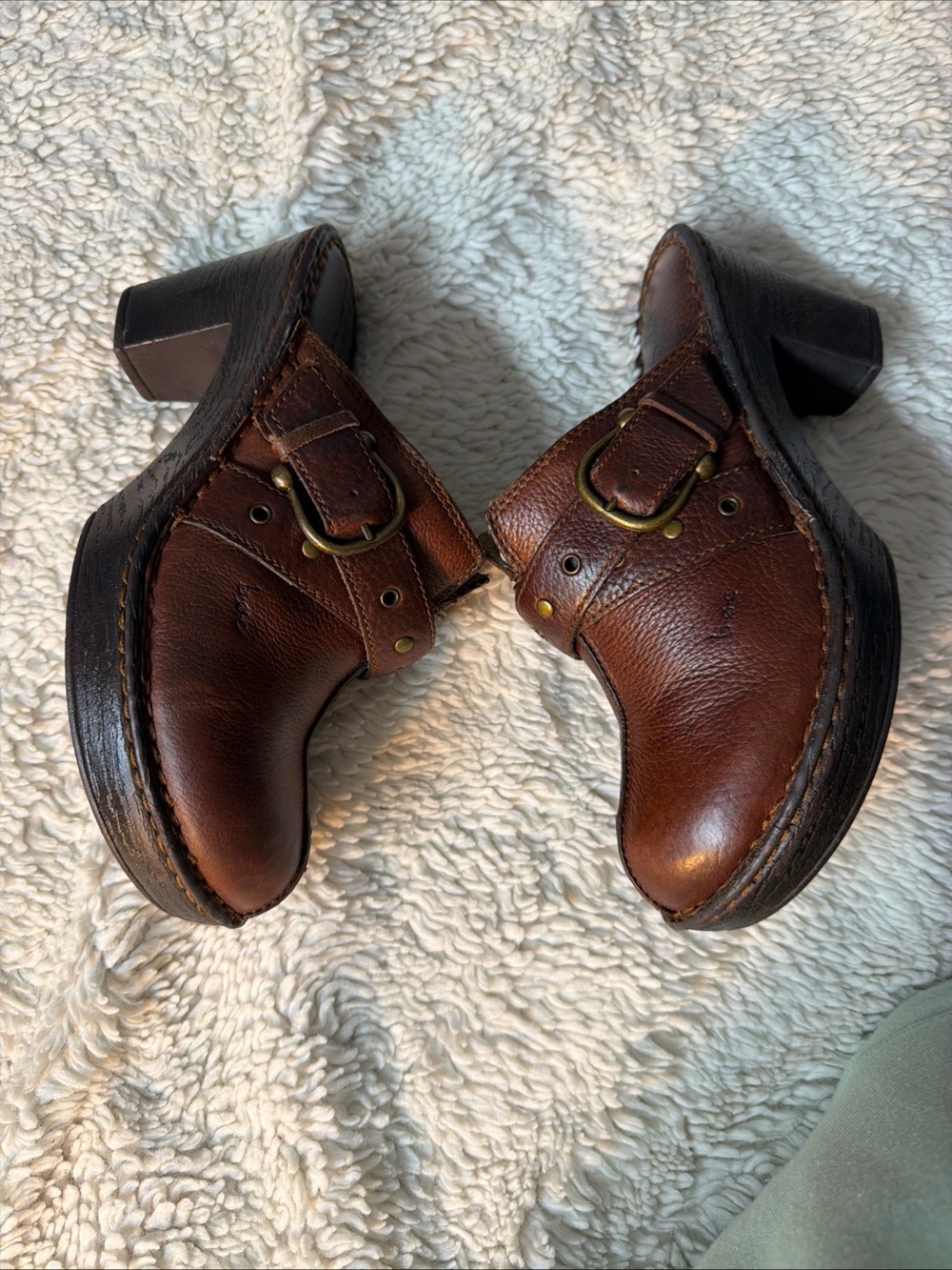 BOC comfort shoes Brown Leather Clog Shoes size 9 - Picture 6 of 13